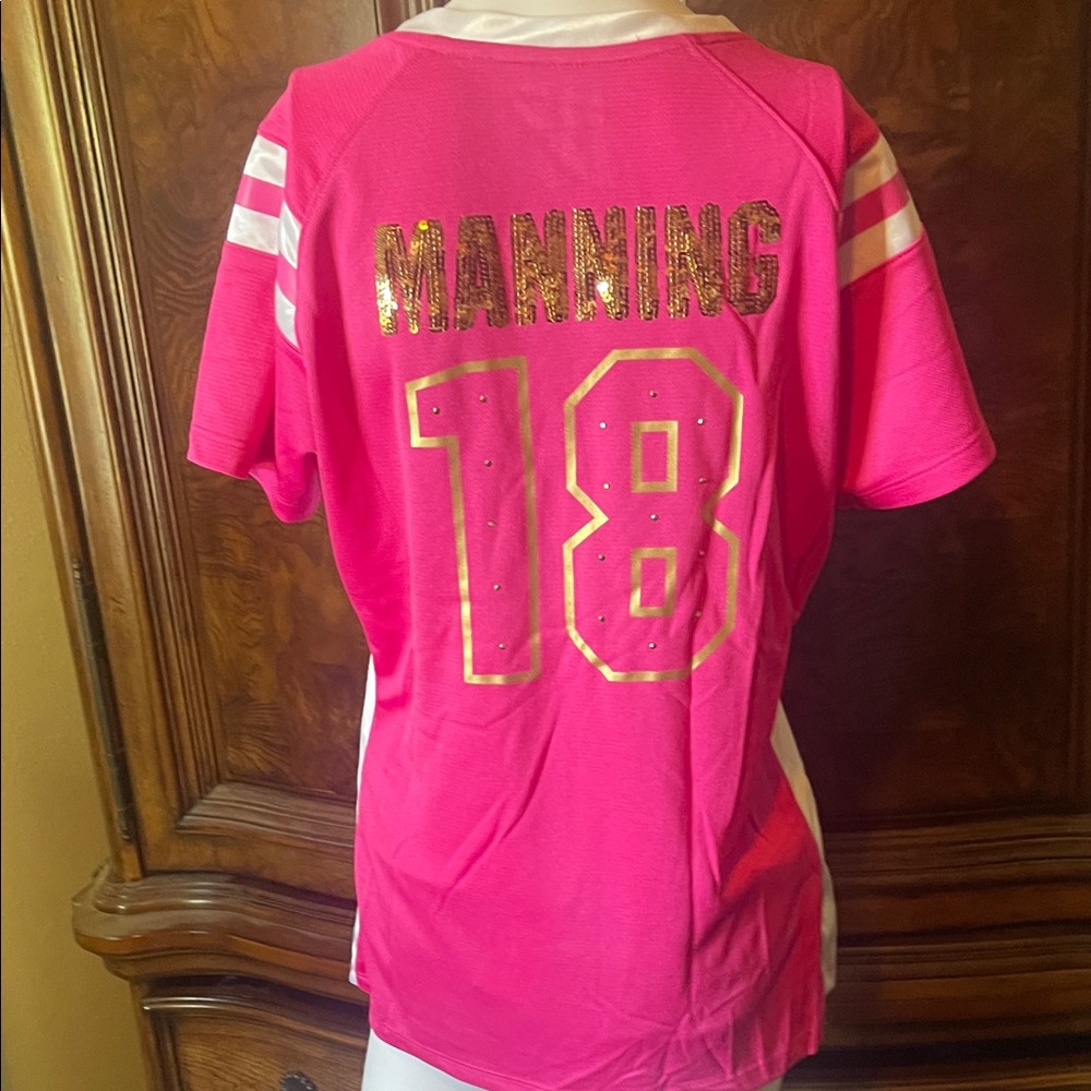NFL Broncos Pink and Gold Women's Jersey - Picture 3 of 7